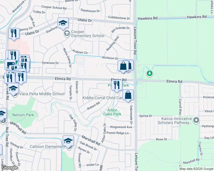 map of restaurants, bars, coffee shops, grocery stores, and more near 469 Edwin Drive in Vacaville