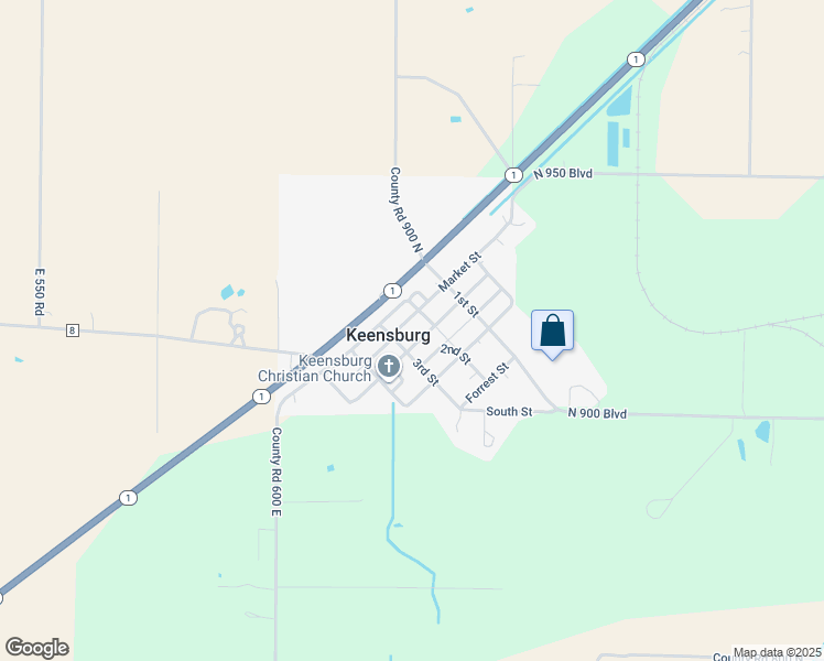 map of restaurants, bars, coffee shops, grocery stores, and more near in Keensburg