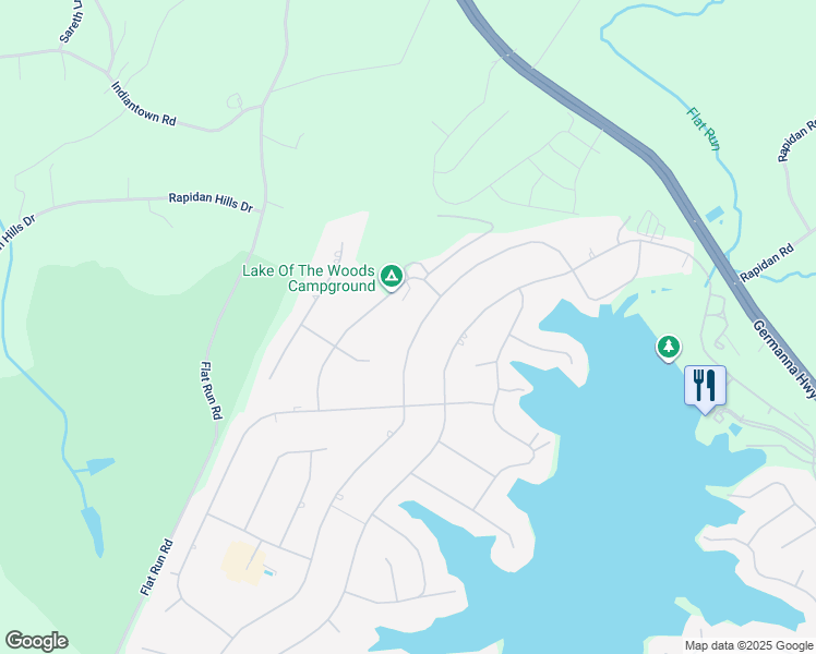 map of restaurants, bars, coffee shops, grocery stores, and more near 212 Yorktown Boulevard in Locust Grove