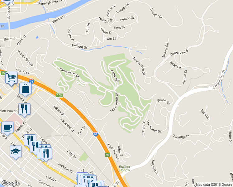 map of restaurants, bars, coffee shops, grocery stores, and more near 1554 Farnsworth Dr in Charleston