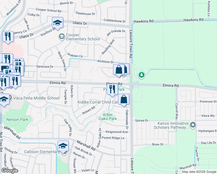 map of restaurants, bars, coffee shops, grocery stores, and more near 469 Edwin Drive in Vacaville