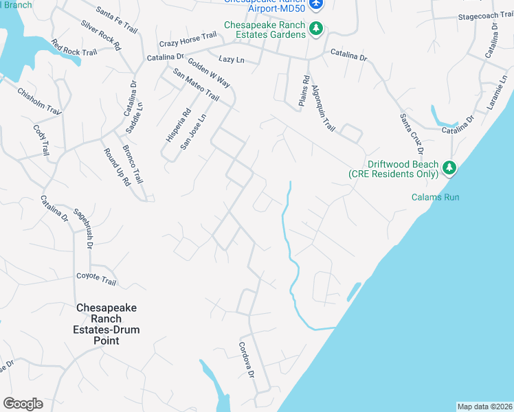 map of restaurants, bars, coffee shops, grocery stores, and more near 12524 Adobe Circle in Lusby