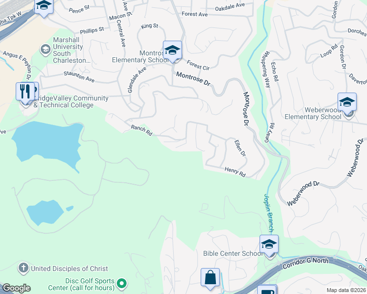 map of restaurants, bars, coffee shops, grocery stores, and more near 14 Ashlawn Drive in Charleston