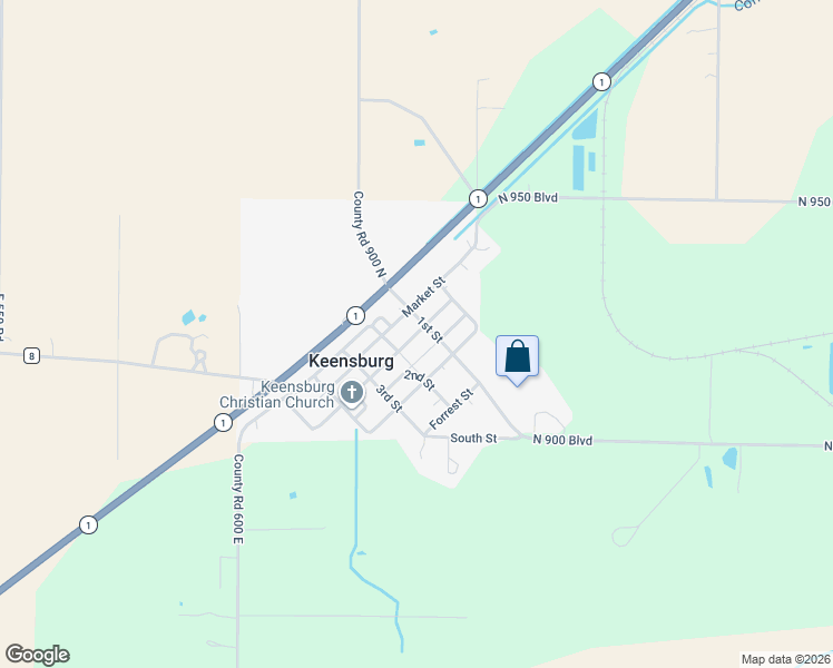 map of restaurants, bars, coffee shops, grocery stores, and more near in Keensburg