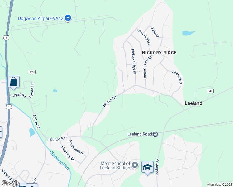 map of restaurants, bars, coffee shops, grocery stores, and more near 143 Morton Road in Fredericksburg