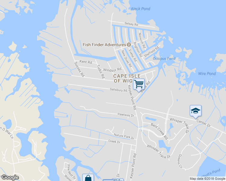 map of restaurants, bars, coffee shops, grocery stores, and more near 12514 Salisbury Road in Ocean City