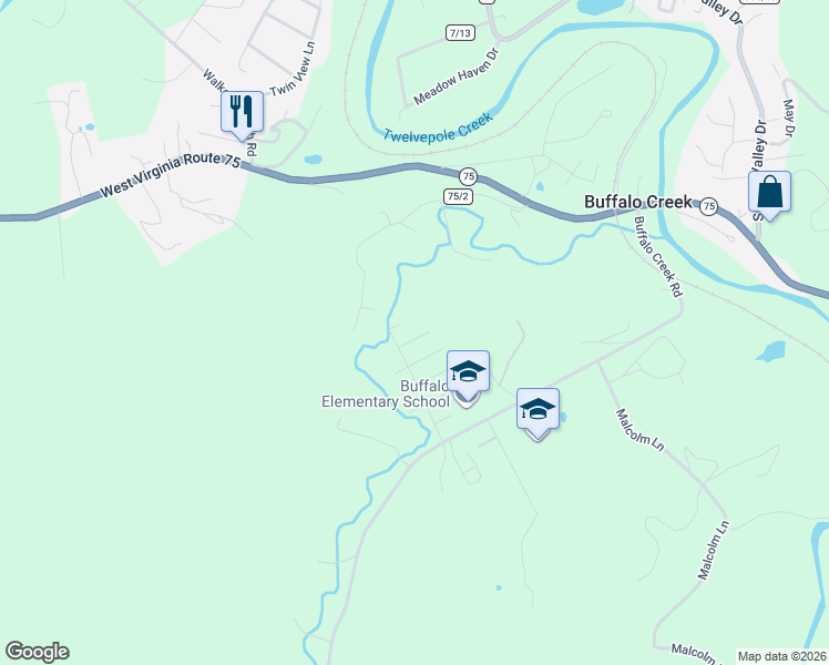 map of restaurants, bars, coffee shops, grocery stores, and more near 527 Lynn Rd in Kenova
