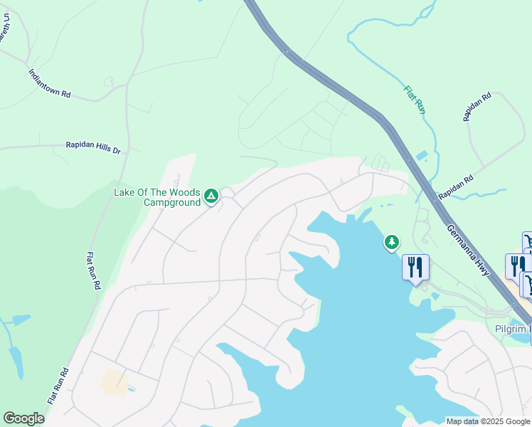 map of restaurants, bars, coffee shops, grocery stores, and more near 712 Lakeview Parkway in Locust Grove