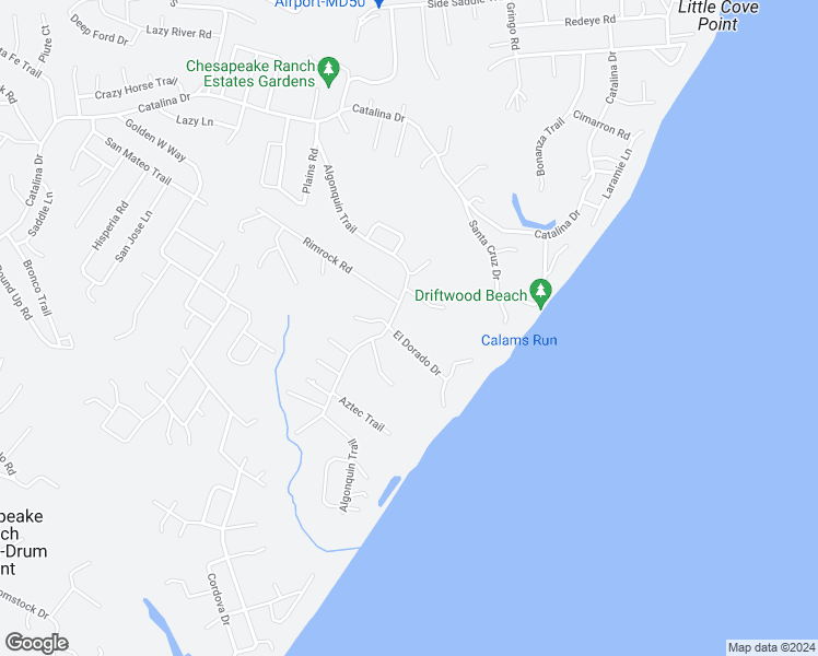 map of restaurants, bars, coffee shops, grocery stores, and more near 1110 El Dorado Drive in Lusby