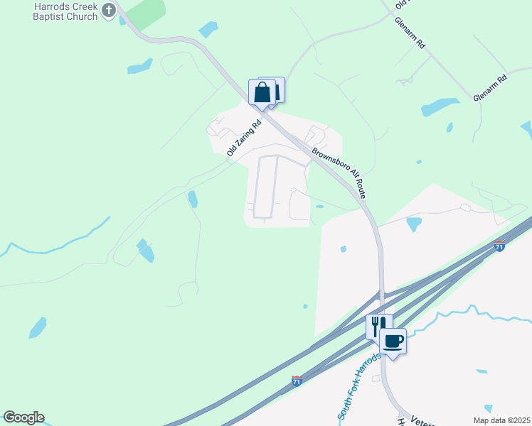 map of restaurants, bars, coffee shops, grocery stores, and more near 7638 Celebration Way in Crestwood