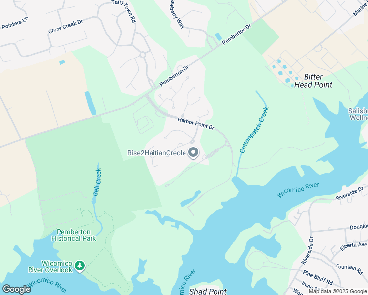 map of restaurants, bars, coffee shops, grocery stores, and more near 1518 Anchors Way in Salisbury