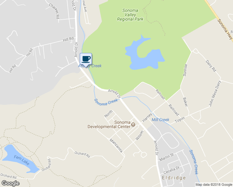 map of restaurants, bars, coffee shops, grocery stores, and more near 14600 Arnold Drive in Glen Ellen