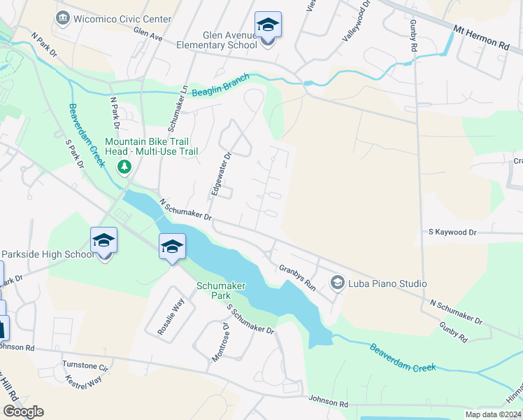 map of restaurants, bars, coffee shops, grocery stores, and more near 1007 sandstone Court in Salisbury