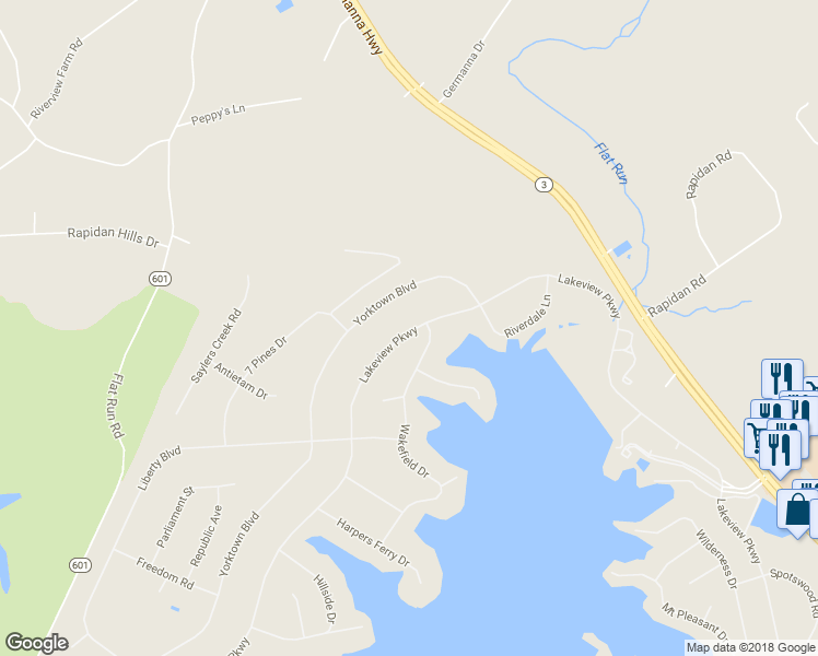map of restaurants, bars, coffee shops, grocery stores, and more near 712 Lakeview Parkway in Locust Grove