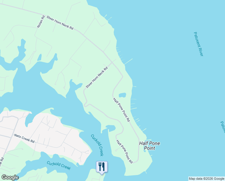 map of restaurants, bars, coffee shops, grocery stores, and more near 25001 Half Pone Point Road in Hollywood
