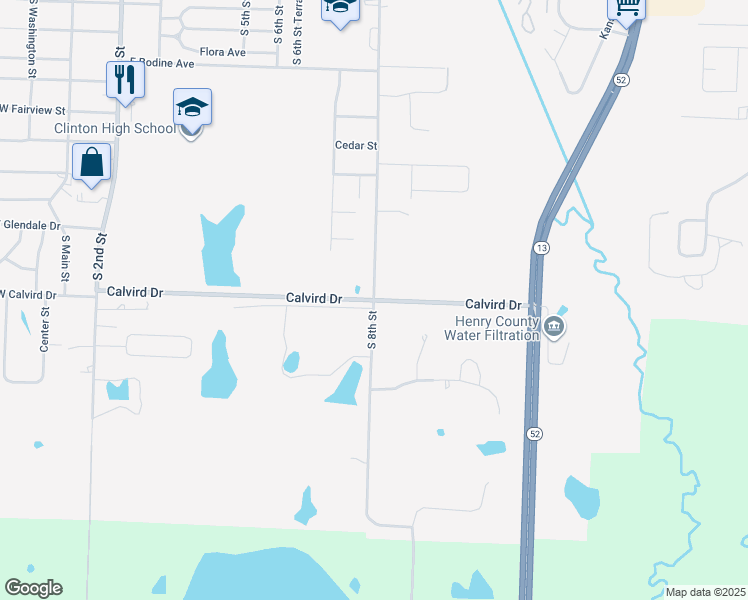 map of restaurants, bars, coffee shops, grocery stores, and more near 1599 S 8th St in Clinton