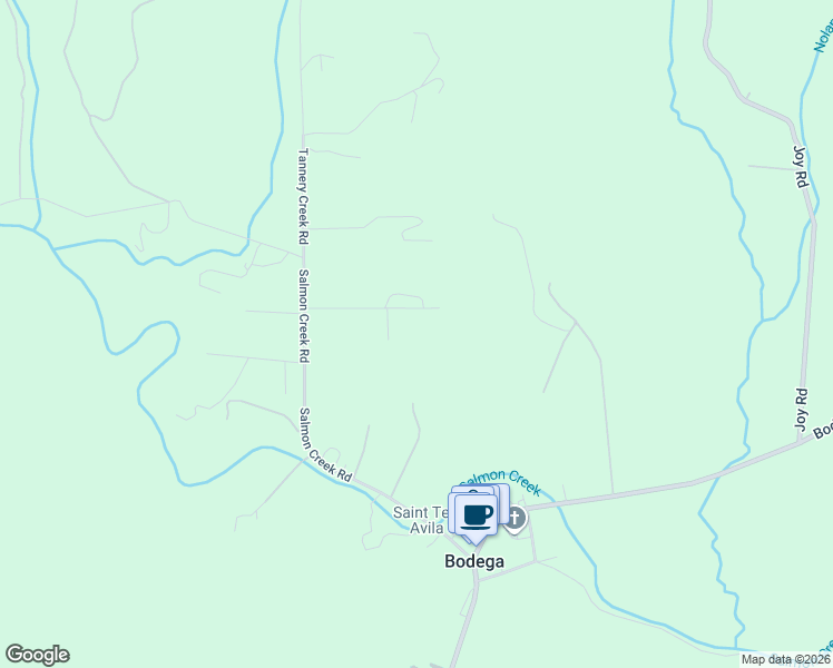 map of restaurants, bars, coffee shops, grocery stores, and more near 927 Salmon Creek Road in Bodega