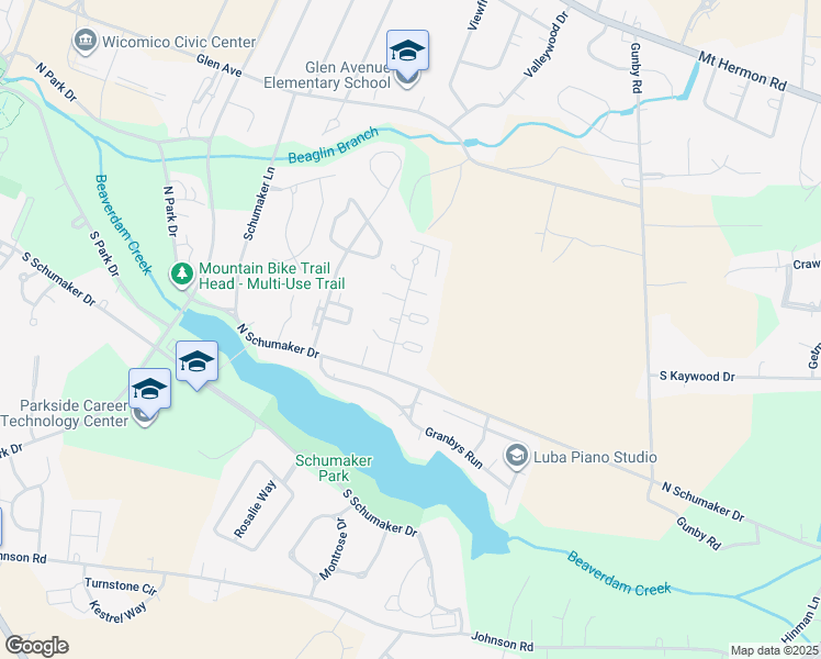 map of restaurants, bars, coffee shops, grocery stores, and more near 1007 sandstone Court in Salisbury