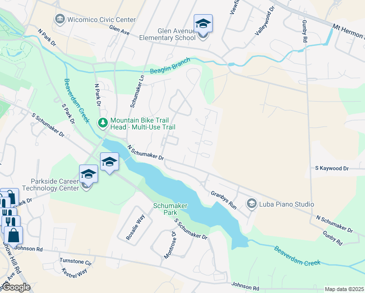 map of restaurants, bars, coffee shops, grocery stores, and more near 909 Emerald Court in Salisbury