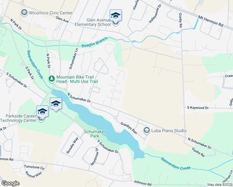 map of restaurants, bars, coffee shops, grocery stores, and more near 1007 sandstone Court in Salisbury