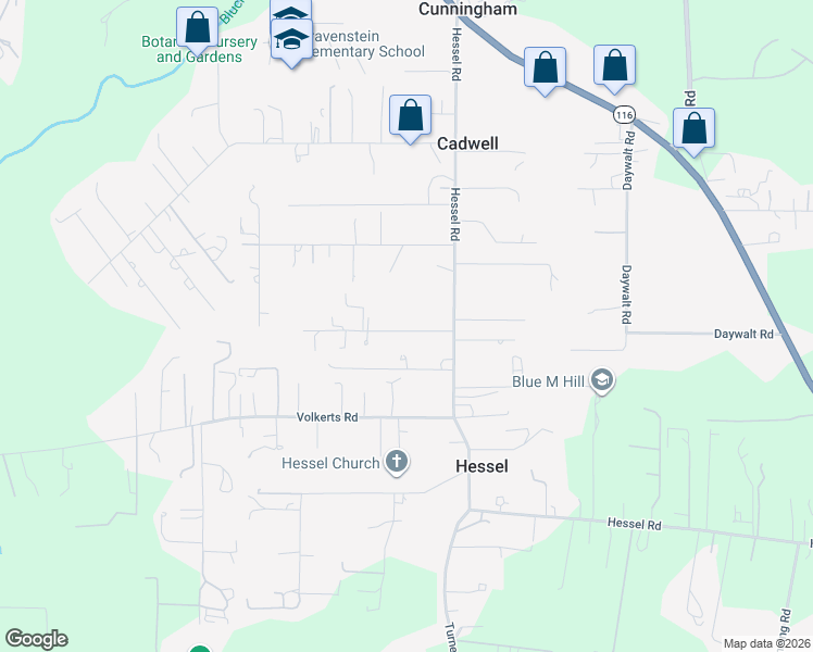 map of restaurants, bars, coffee shops, grocery stores, and more near 5083 Quayle Lane in Sebastopol