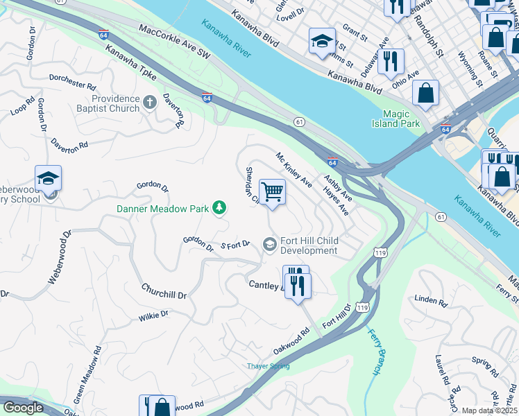 map of restaurants, bars, coffee shops, grocery stores, and more near 2 Jasmine Lane in Charleston