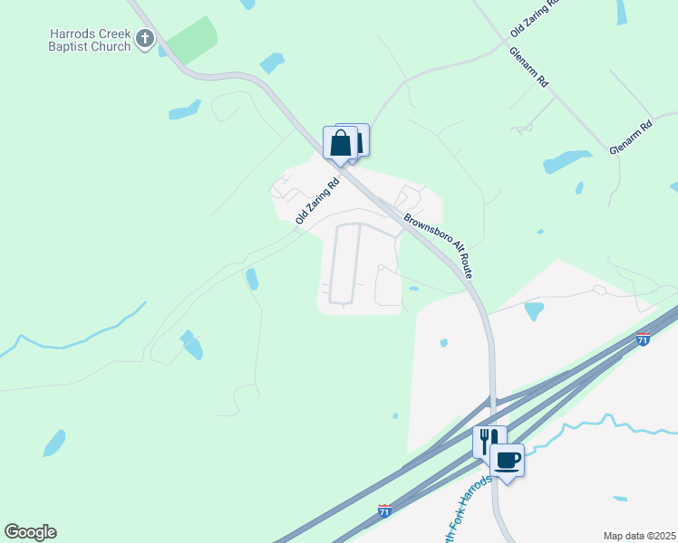 map of restaurants, bars, coffee shops, grocery stores, and more near 7620 Celebration Way in Crestwood