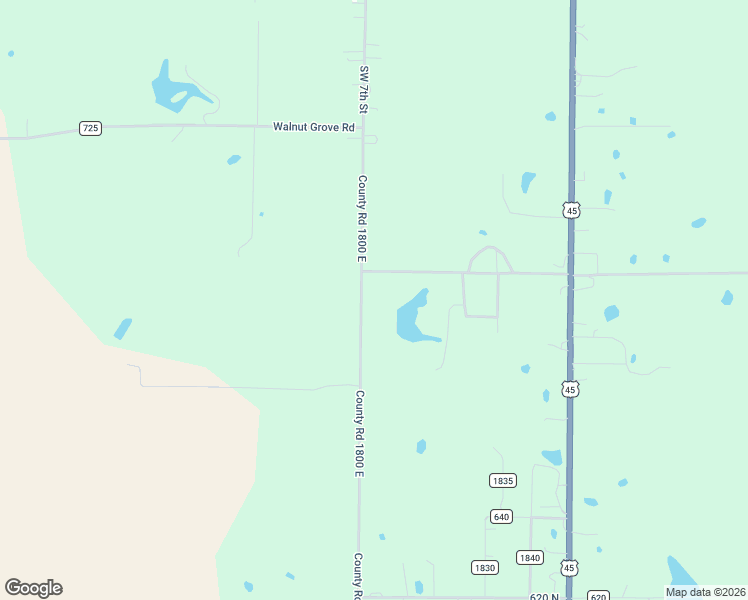 map of restaurants, bars, coffee shops, grocery stores, and more near 1806 Co Road 690 North in Fairfield