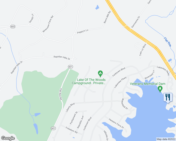 map of restaurants, bars, coffee shops, grocery stores, and more near 124 Saylers Creek Road in Locust Grove