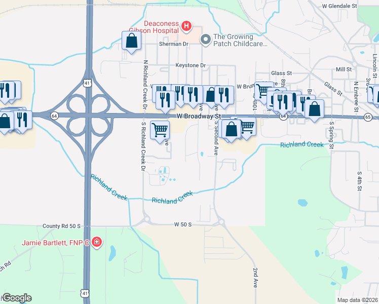 map of restaurants, bars, coffee shops, grocery stores, and more near 501-599 Kensington Drive in Princeton