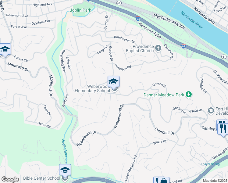 map of restaurants, bars, coffee shops, grocery stores, and more near 732 Gordon Drive in Charleston