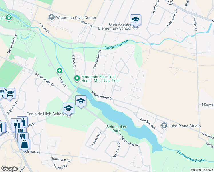 map of restaurants, bars, coffee shops, grocery stores, and more near 703 Canvasback Court in Salisbury