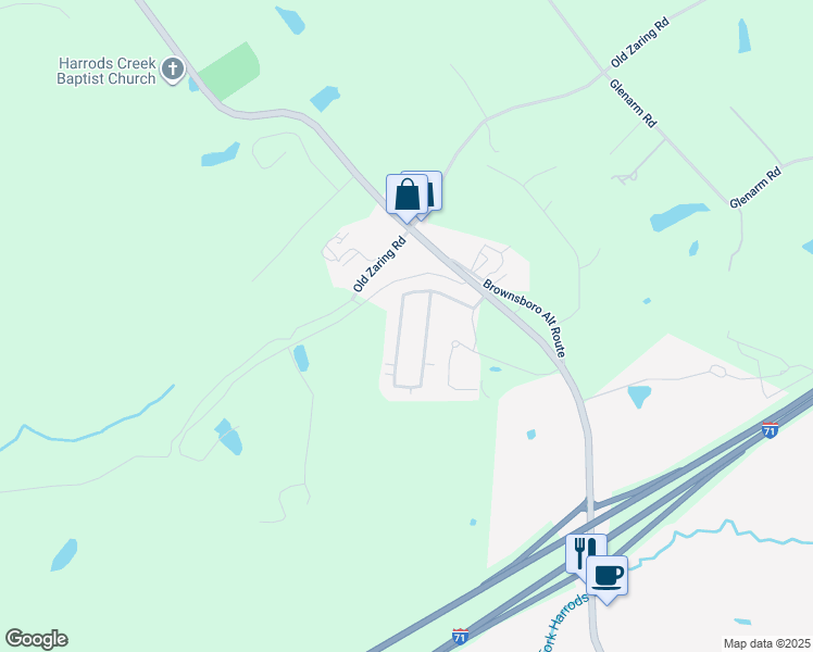 map of restaurants, bars, coffee shops, grocery stores, and more near 7620 Celebration Way in Crestwood