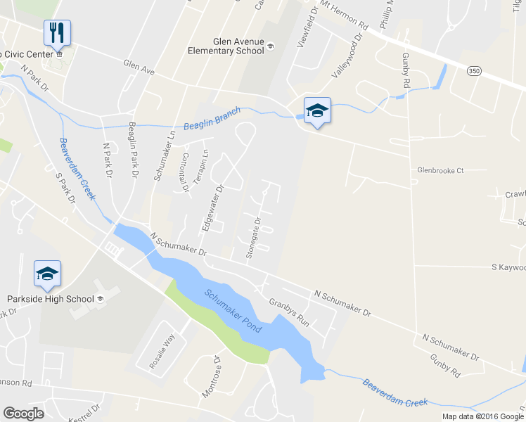 map of restaurants, bars, coffee shops, grocery stores, and more near 1005 Limestone Court in Salisbury