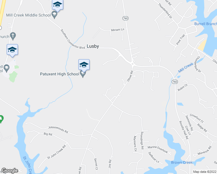 map of restaurants, bars, coffee shops, grocery stores, and more near in Lusby