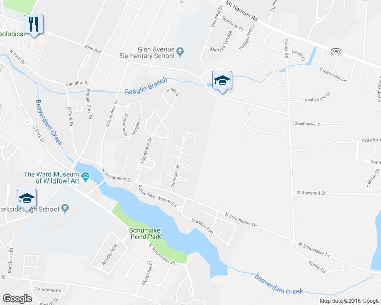 map of restaurants, bars, coffee shops, grocery stores, and more near 1035 Zircon Ct in Salisbury