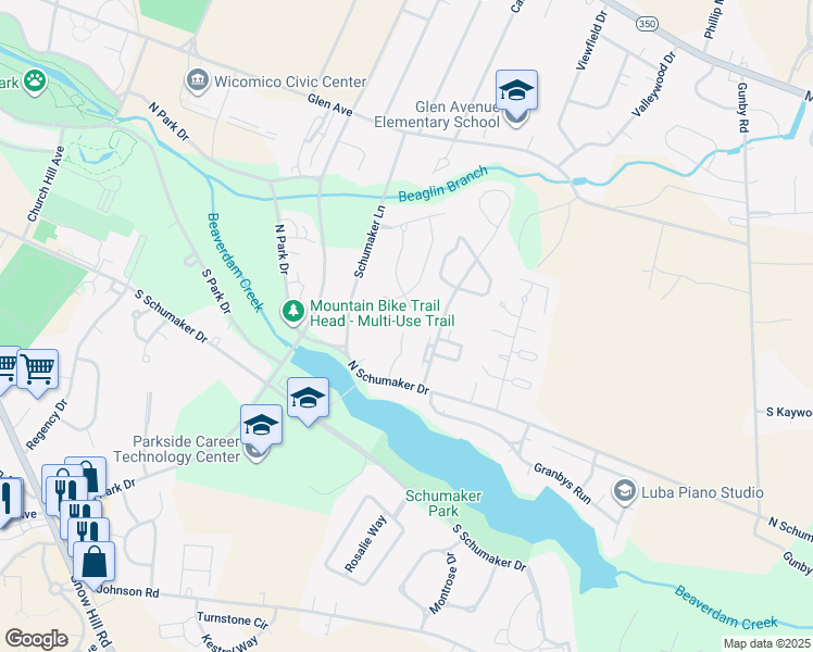 map of restaurants, bars, coffee shops, grocery stores, and more near 705 Canvasback Court in Salisbury