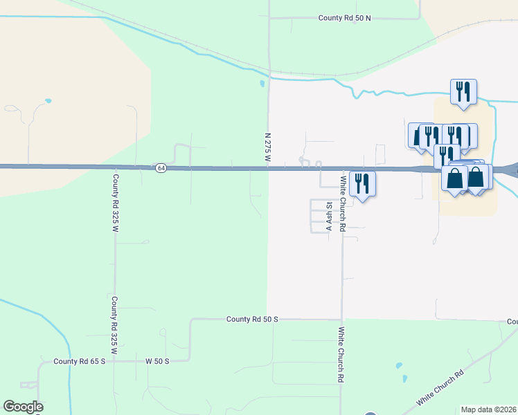 map of restaurants, bars, coffee shops, grocery stores, and more near 2809 Indiana 64 in Princeton