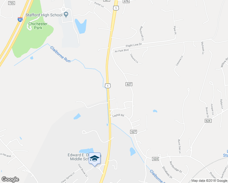 map of restaurants, bars, coffee shops, grocery stores, and more near 652 Cambridge Street in Fredericksburg
