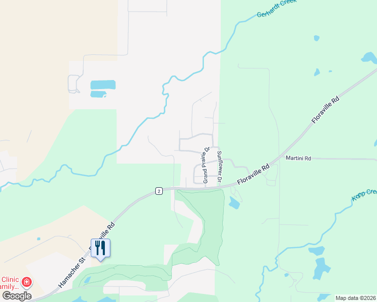 map of restaurants, bars, coffee shops, grocery stores, and more near Foxglove Drive in Waterloo