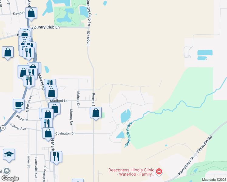 map of restaurants, bars, coffee shops, grocery stores, and more near 724 Williams Landing in Waterloo