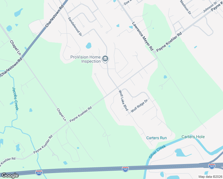 map of restaurants, bars, coffee shops, grocery stores, and more near 4594-4638 Payne Koehler Road in New Albany