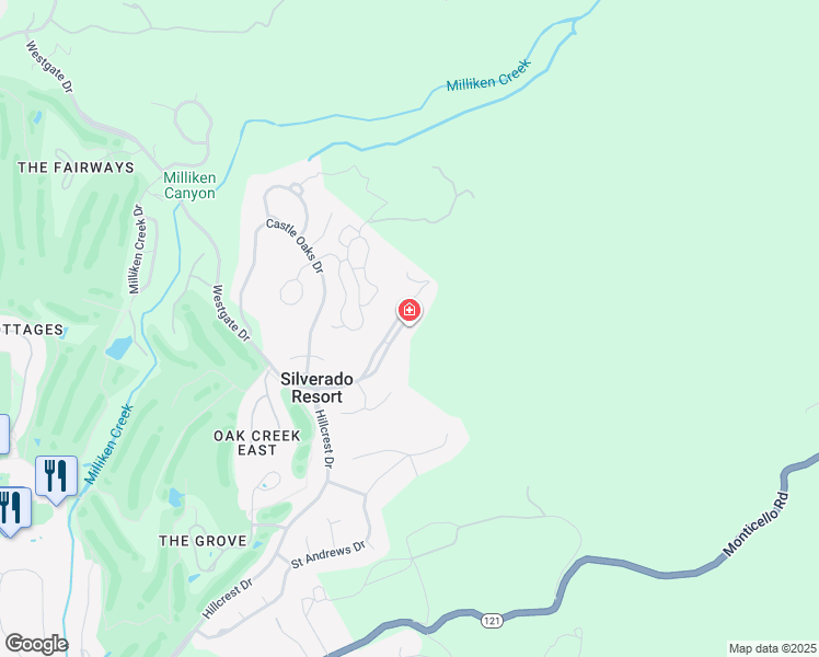 map of restaurants, bars, coffee shops, grocery stores, and more near 541 Westgate Drive in Napa