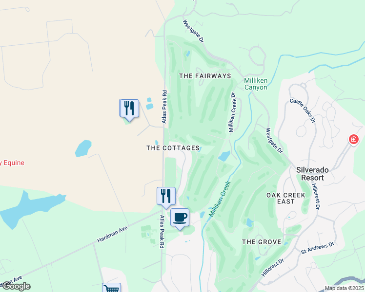 map of restaurants, bars, coffee shops, grocery stores, and more near 668 Cottage Drive in Napa