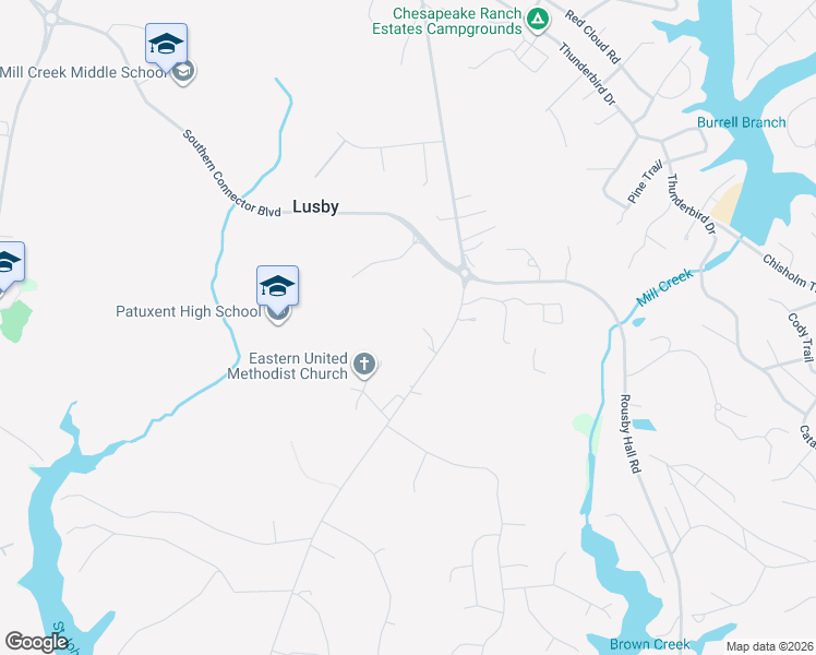 map of restaurants, bars, coffee shops, grocery stores, and more near 12609 Olivet Road in Lusby