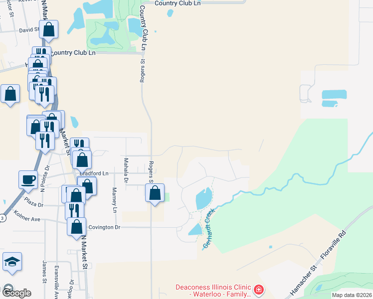 map of restaurants, bars, coffee shops, grocery stores, and more near 724 Williams Landing in Waterloo