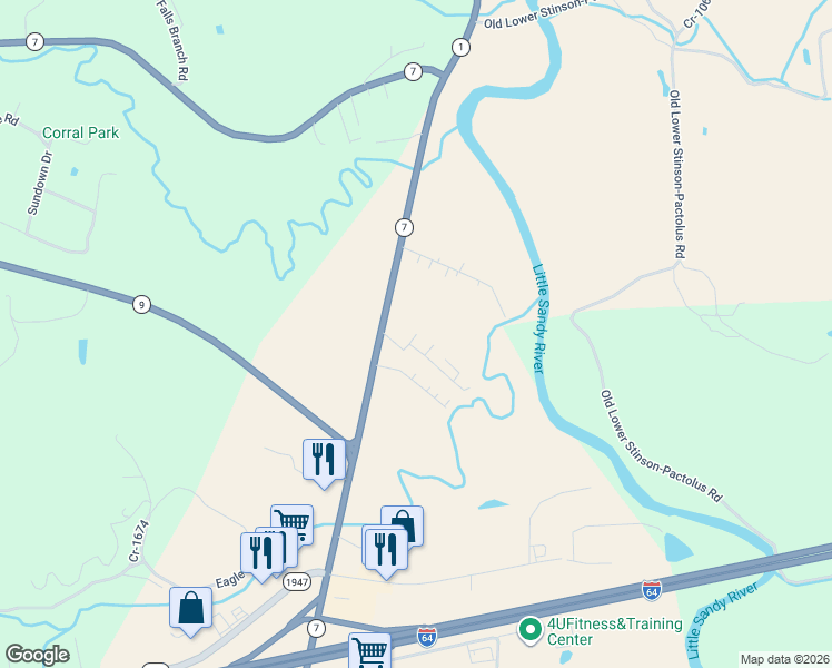 map of restaurants, bars, coffee shops, grocery stores, and more near 98 Wakland Drive in Grayson