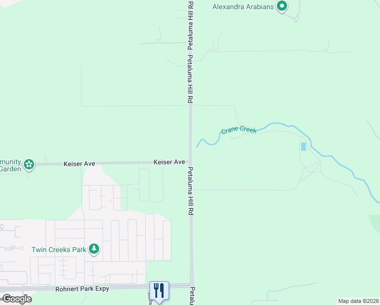 map of restaurants, bars, coffee shops, grocery stores, and more near 5989 Petaluma Hill Road in Santa Rosa