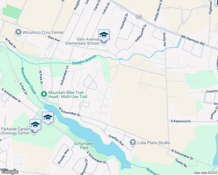 map of restaurants, bars, coffee shops, grocery stores, and more near 1007 Zircon Court in Salisbury