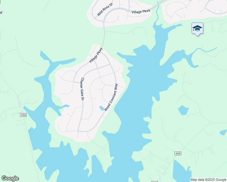 map of restaurants, bars, coffee shops, grocery stores, and more near 40 Royal Crescent Way in Fredericksburg